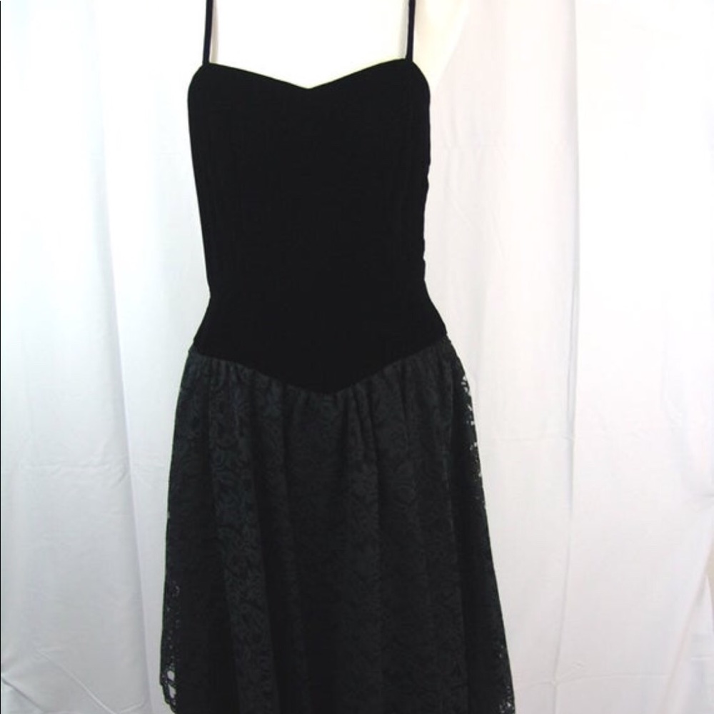 1980s Velvet Lace Dress